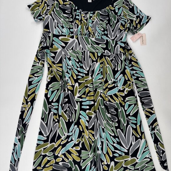 Dress Barn Womens Dress 16 Colorful Short Sleeve Stretch Pullover Tie Belt NEW - Picture 11 of 11